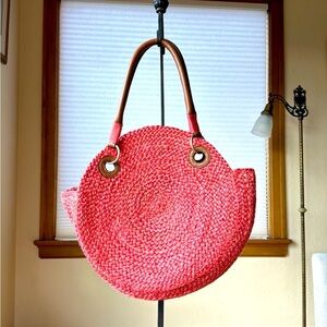 J.Jill round straw jute tote